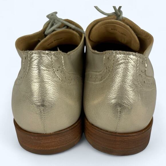 Cole Haan Brushed Gold Leather Oxfords Women's Size 7.5 - Picture 2 of 8